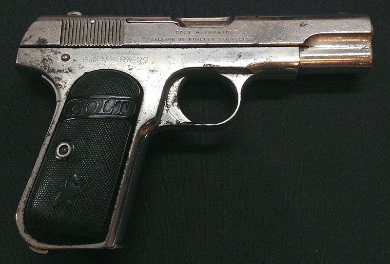 Colt Model 1903 .32 ACP caliber serial no 167127 P.D.N.B. No. 29